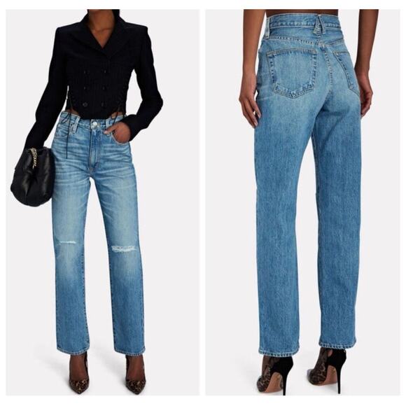 Slvrlake London Jeans SZ 24 NWT Shakedown Straight Leg Distress Denim High Waist - Picture 3 of 16